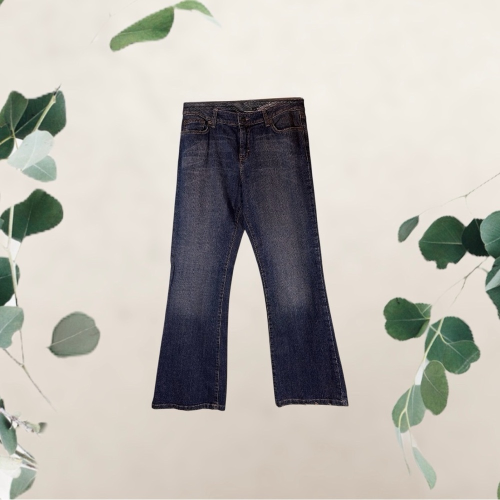 Calvin Klein Women's Regular Fit Blue Jeans Size 12 Flare Dark Wash